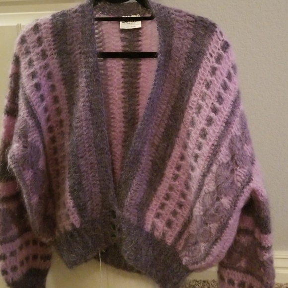 by Sheleen Vintage Crocheted Vest double breasted Crop Vest S